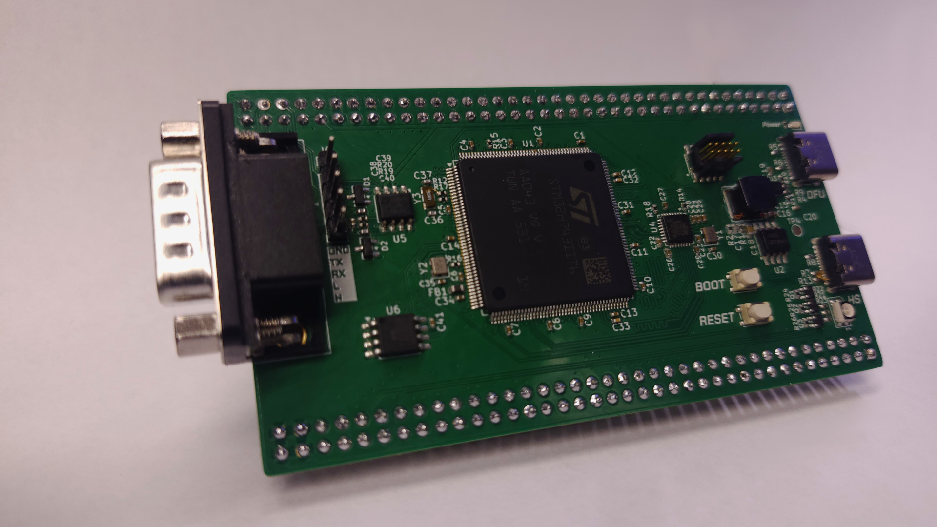 Front view of the dev board