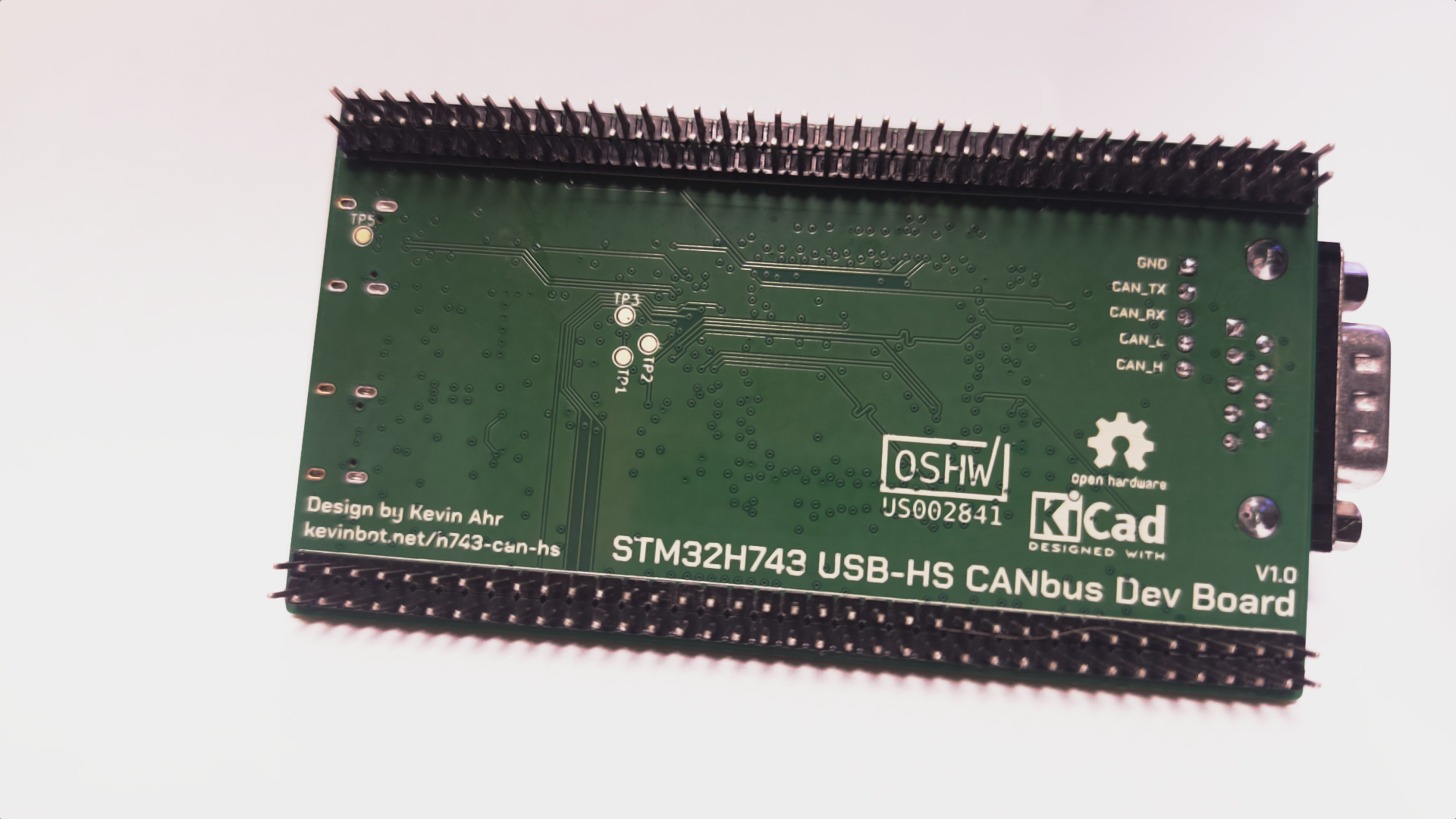 Back view of the dev board