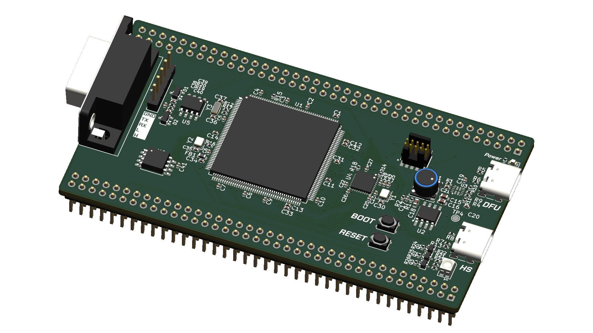STM32H743 CAN + USB-HS Dev Board